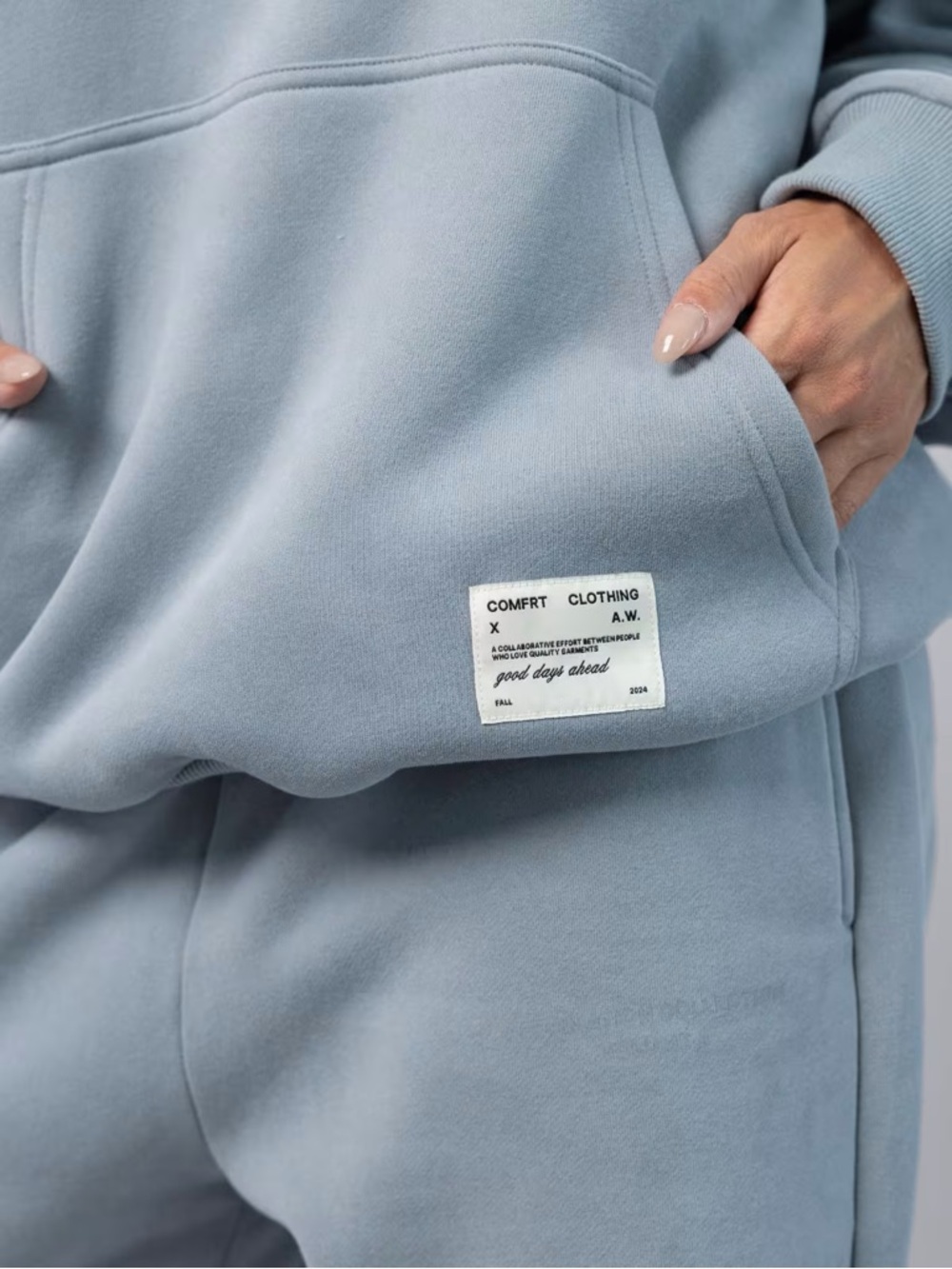 Comfrt Affirmation Light Blue Pullover Hoodie